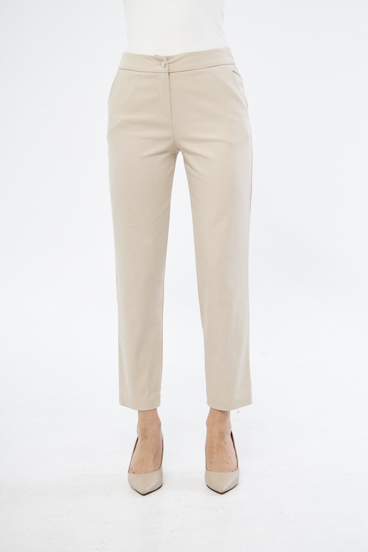 Varadero Boru Paça Bilek Boy Regular Fit Bej Renk Kadın Pantolon