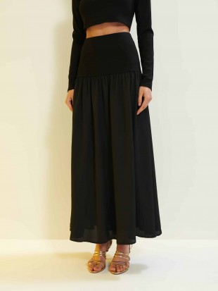 Ellie Uzun Boy Regular Fit Siyah Renk Etek